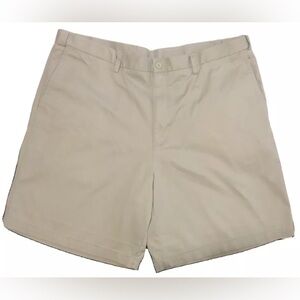 Puritan Men’s Beige Expand-A-Waist Khaki Dress Shorts Front & Back Pockets Sz 44